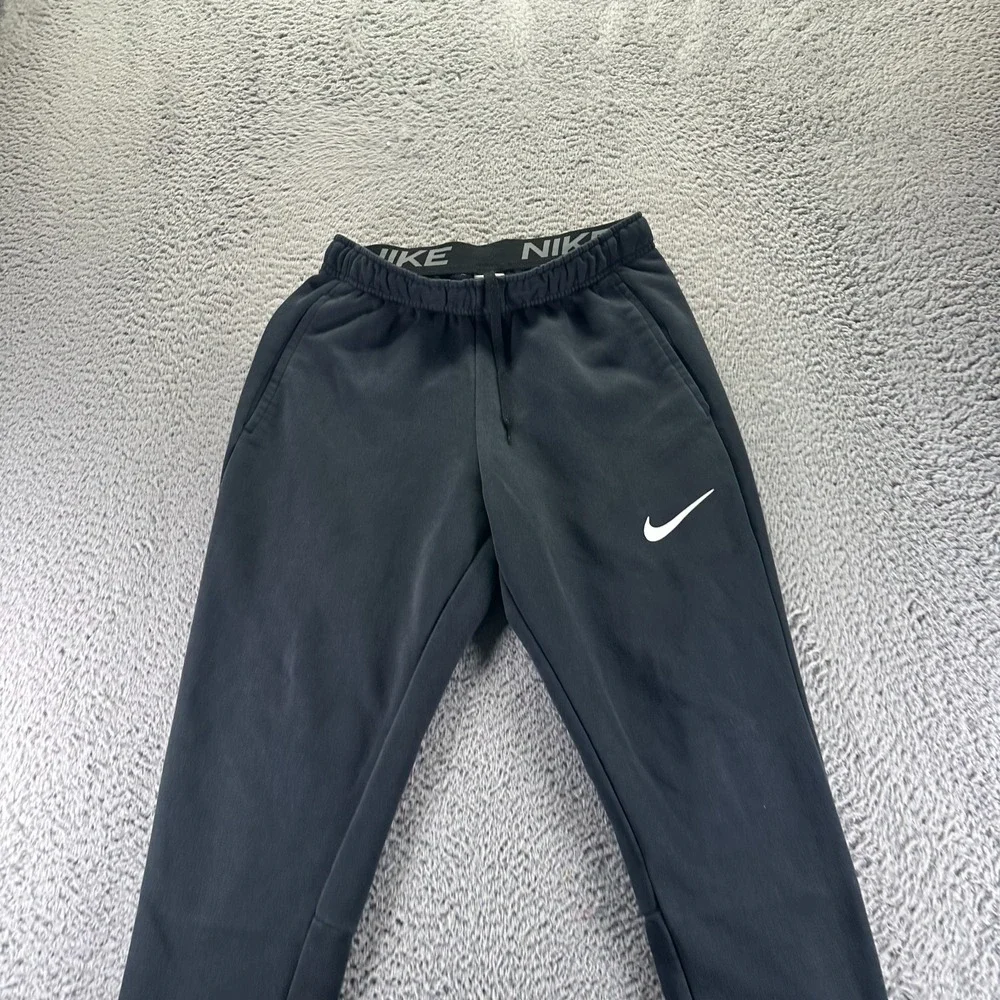 Nike Dri-Fit Sweatpant S Mens‎ Black Cotton Denim Tapered Drawstring Performance